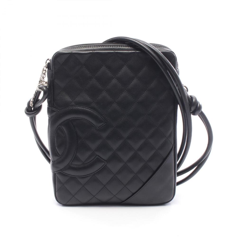 Chanel Cambon Shoulder Bag Lambskin Sheepskin Black